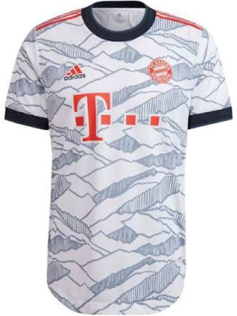 adidas Men’s Bayern Munich White & Navy Soccer Jersey
